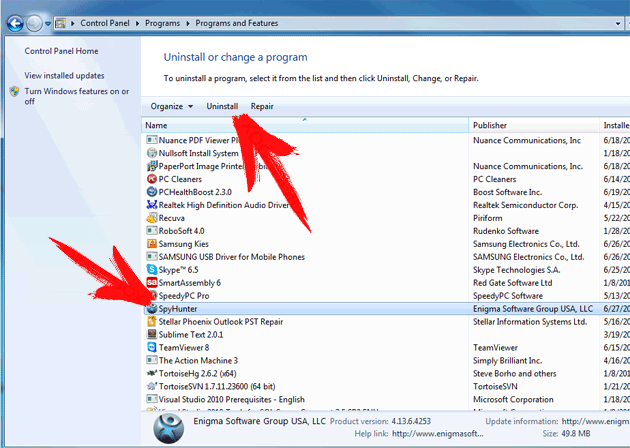 uninstall-spyhunter
